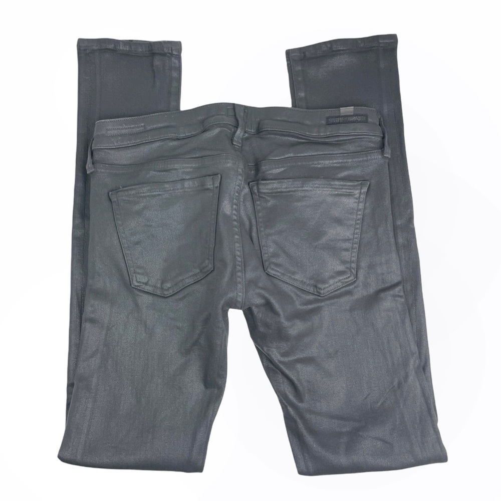 Citizens of Humanity Racer Charcoal Gray Coated Skinny Jeans Leatherette Size 25 - Picture 4 of 9